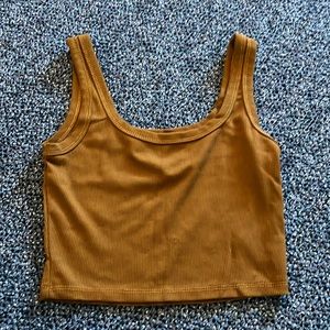 plain mustard crop top
